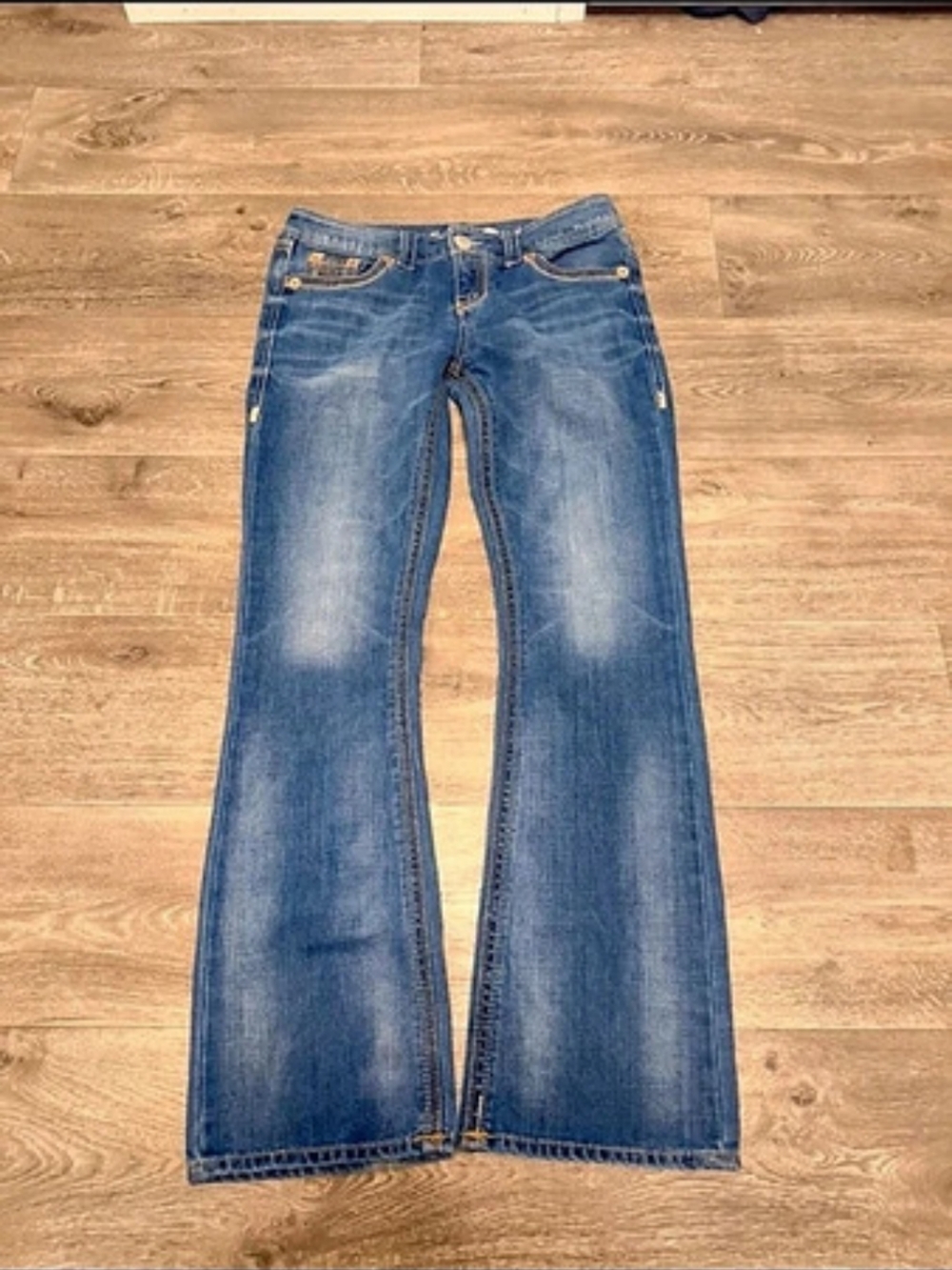 Seven7 Boot Cut Jeans in Blue Waist 30